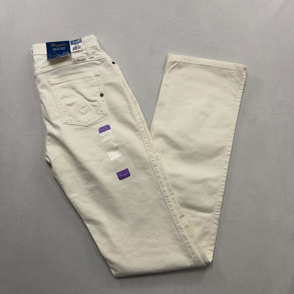 Wrangler Jeans Q-Baby Ultimate Riding Mid-Rise Bootcut White Women 28/5 x 38 NWT